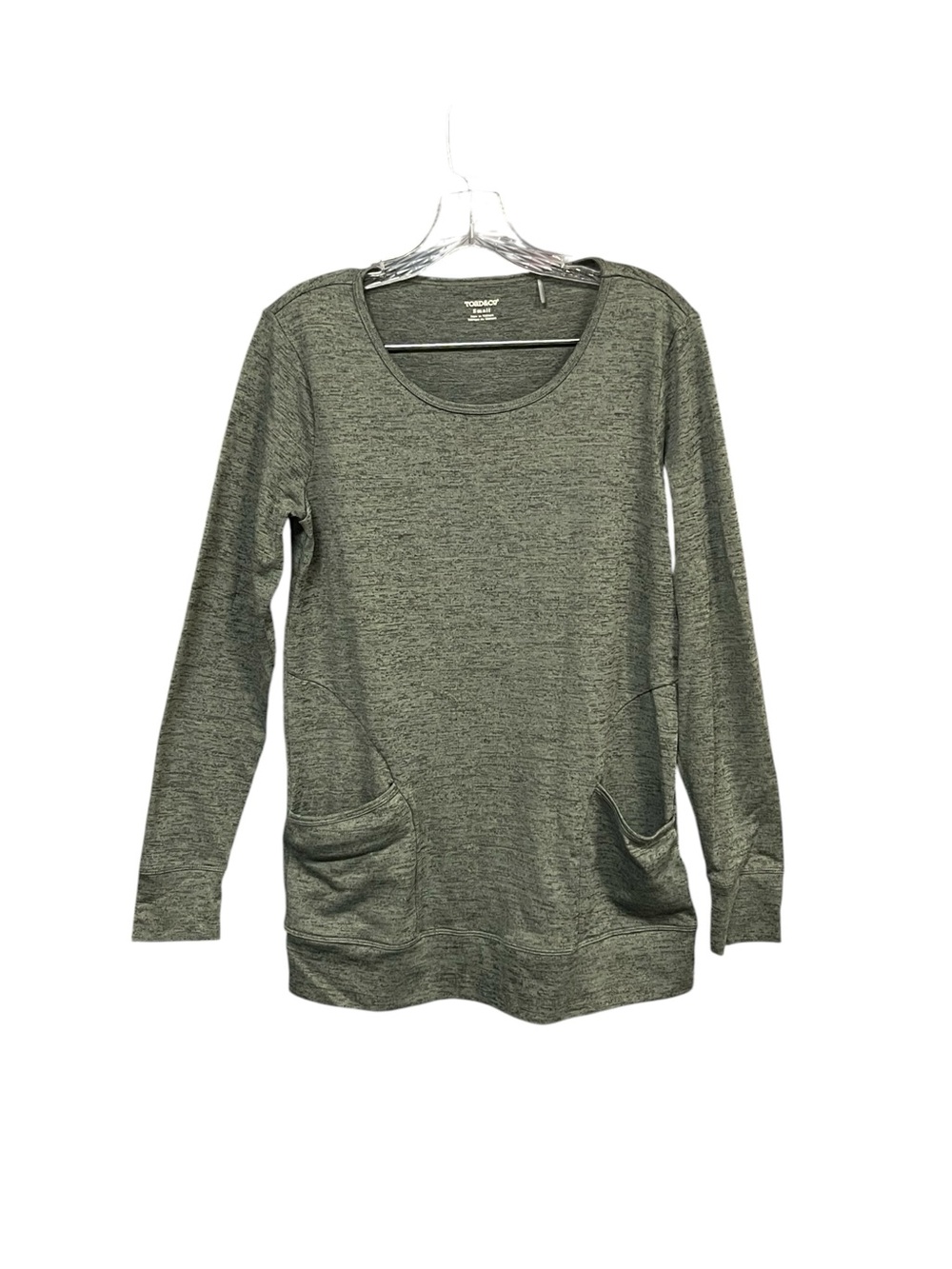 Toad&Co Intermezzo Pullover Tunic Small Green Heather Pockets Stretch Top